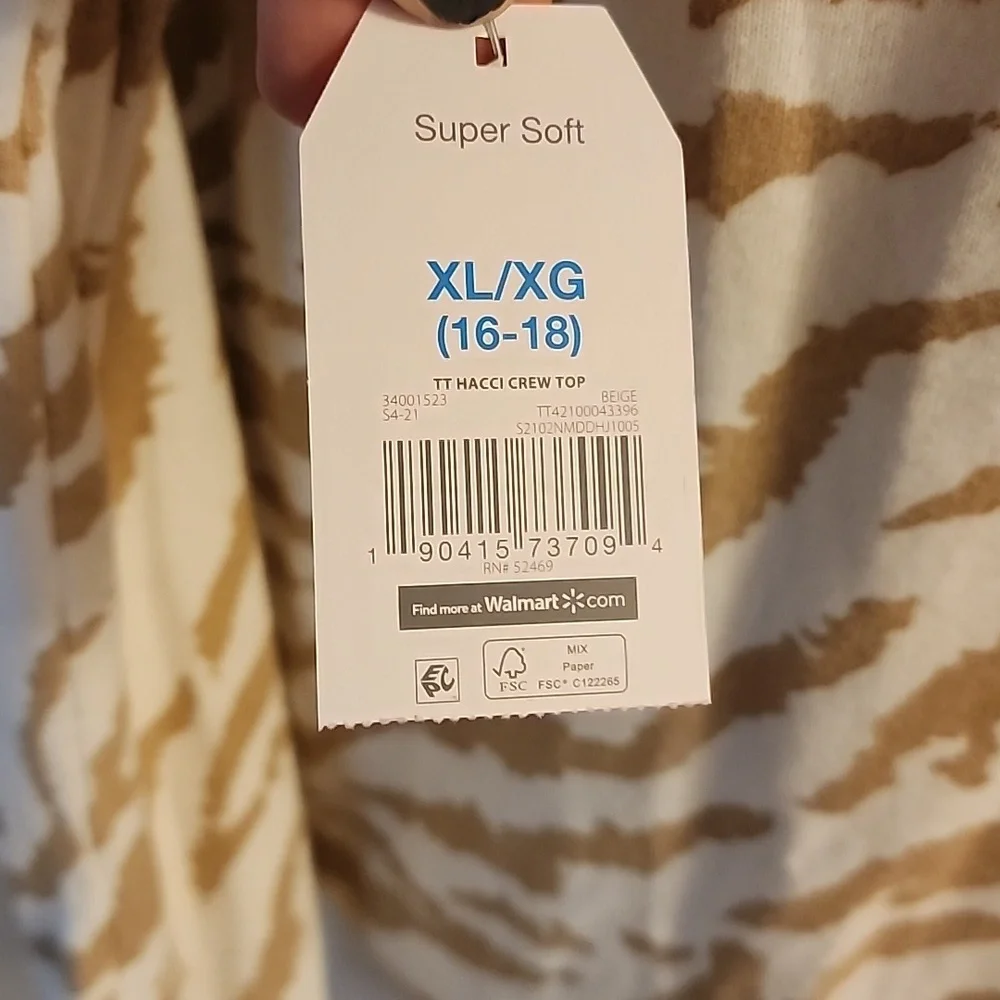 Time and Tru long sleeve shirt size XL 16 18 New with tags - Picture 6 of 10